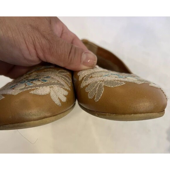 Sundance Apollonia Beige Tan Embroidered Boho Ballet Flats Sz. 8/39 - Picture 6 of 7